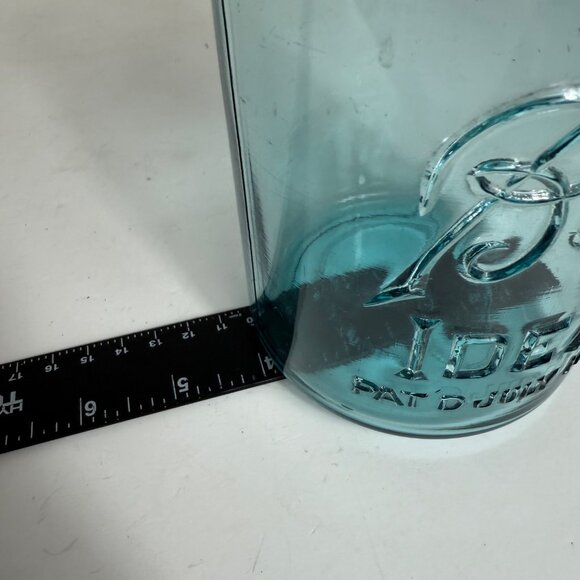 Ball Ideal Aqua Blue Mason Jar Canning Glass Lid Wire Closure VTG Quart Number 1 - Picture 14 of 16